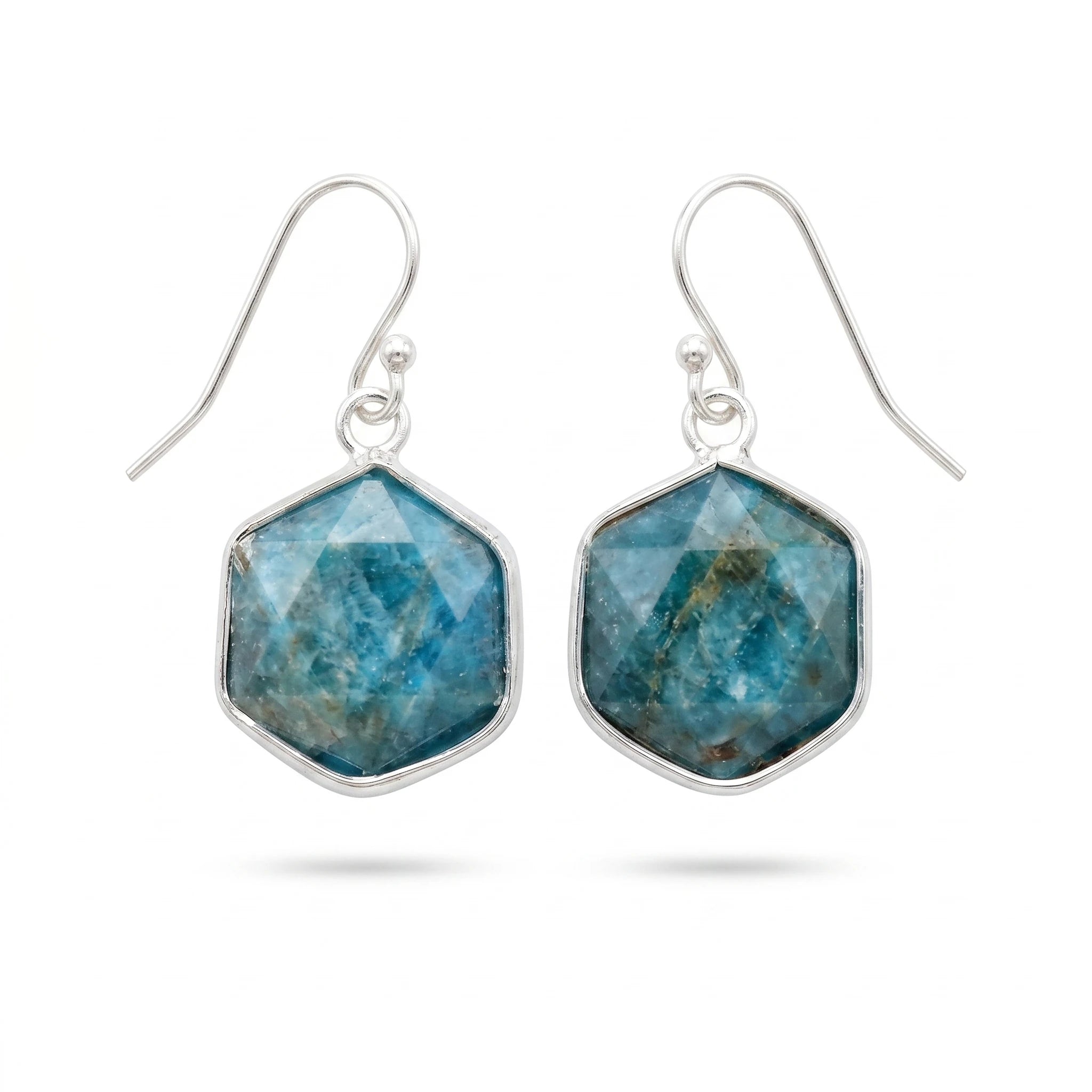 Les Géométriques — Boucles d'oreilles formes en pierres — packshot variante fond blanc · AURÆN Pierres d'Âme