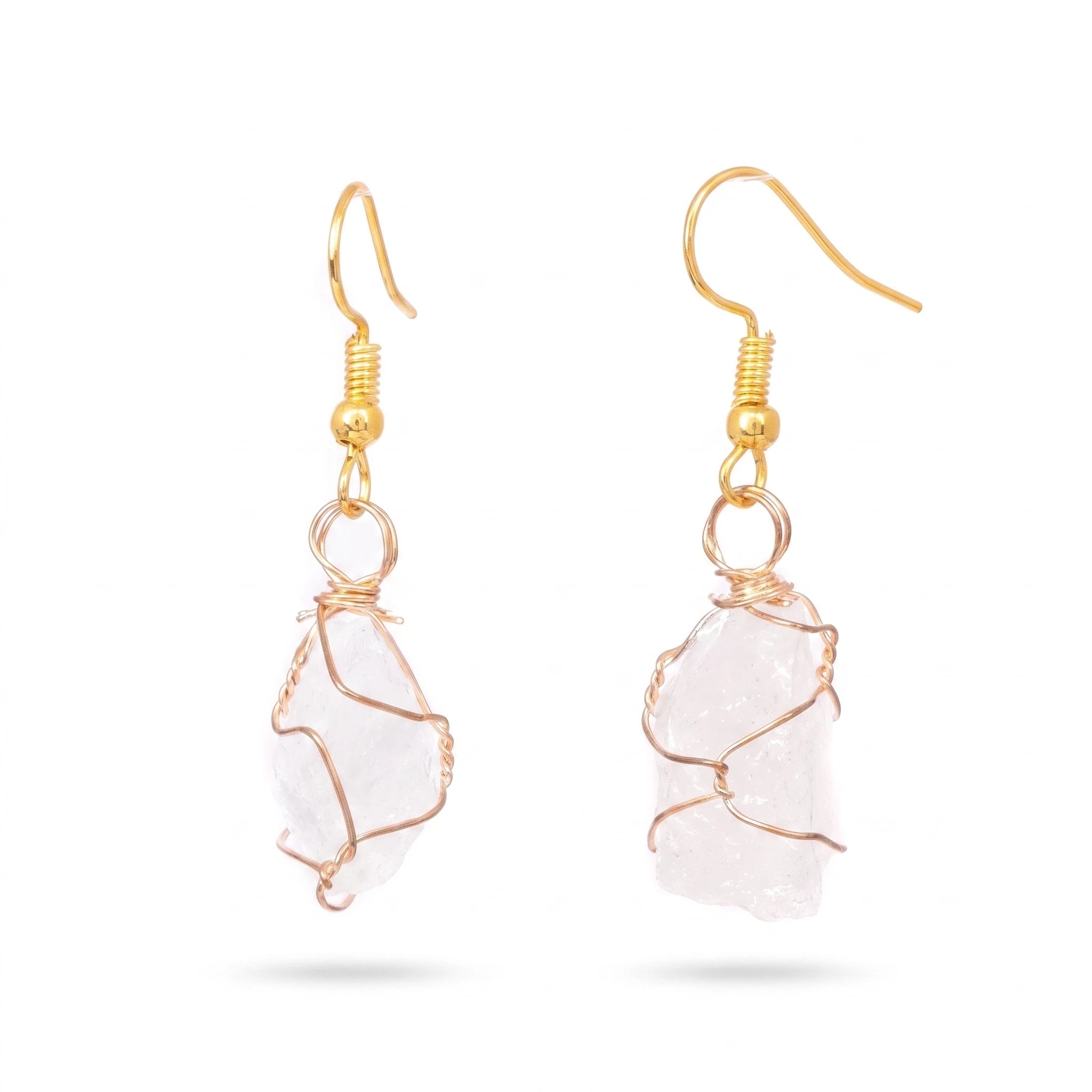 Les Pendantes Brutes — Boucles pendantes pierres brutes — packshot variante fond blanc · AURÆN Pierres d'Âme
