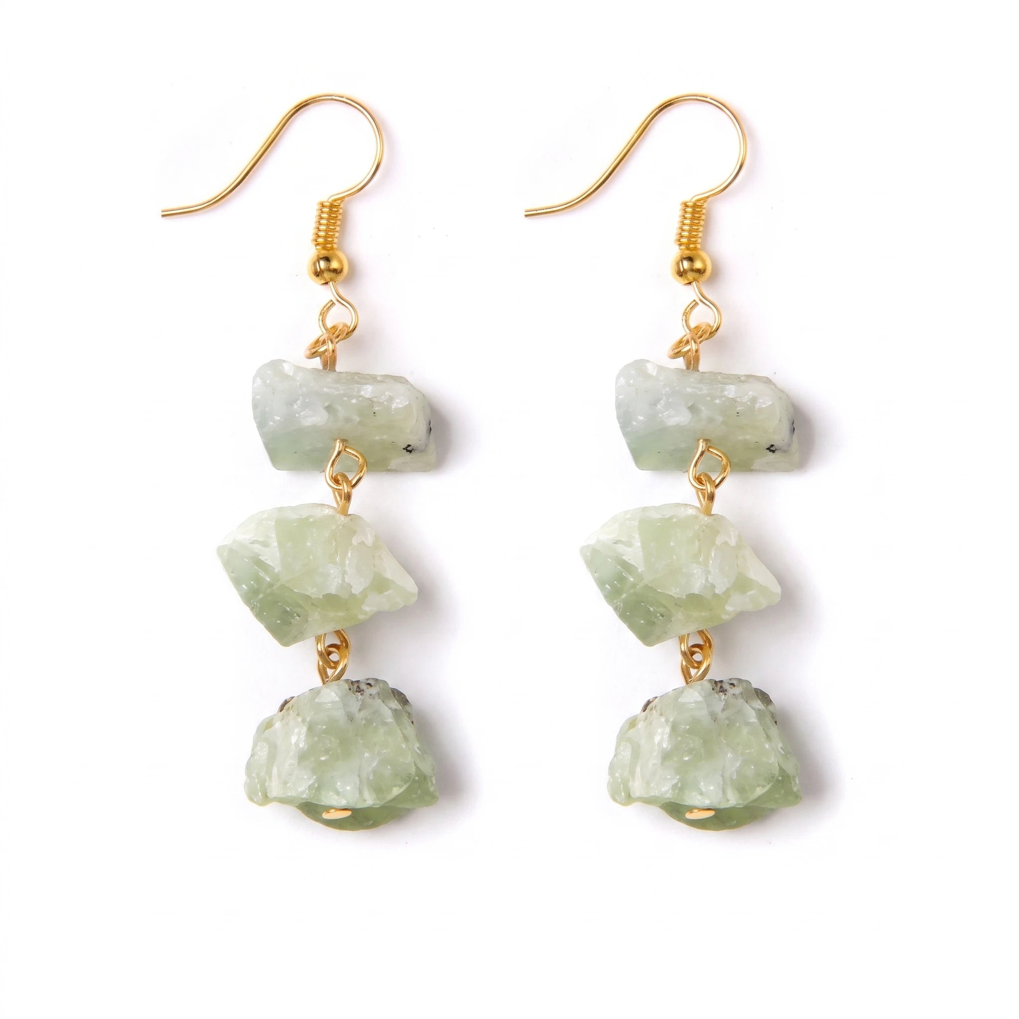L'Échelle — Boucles d'oreilles à 3 étages en pierres — packshot variante fond blanc · AURÆN Pierres d'Âme