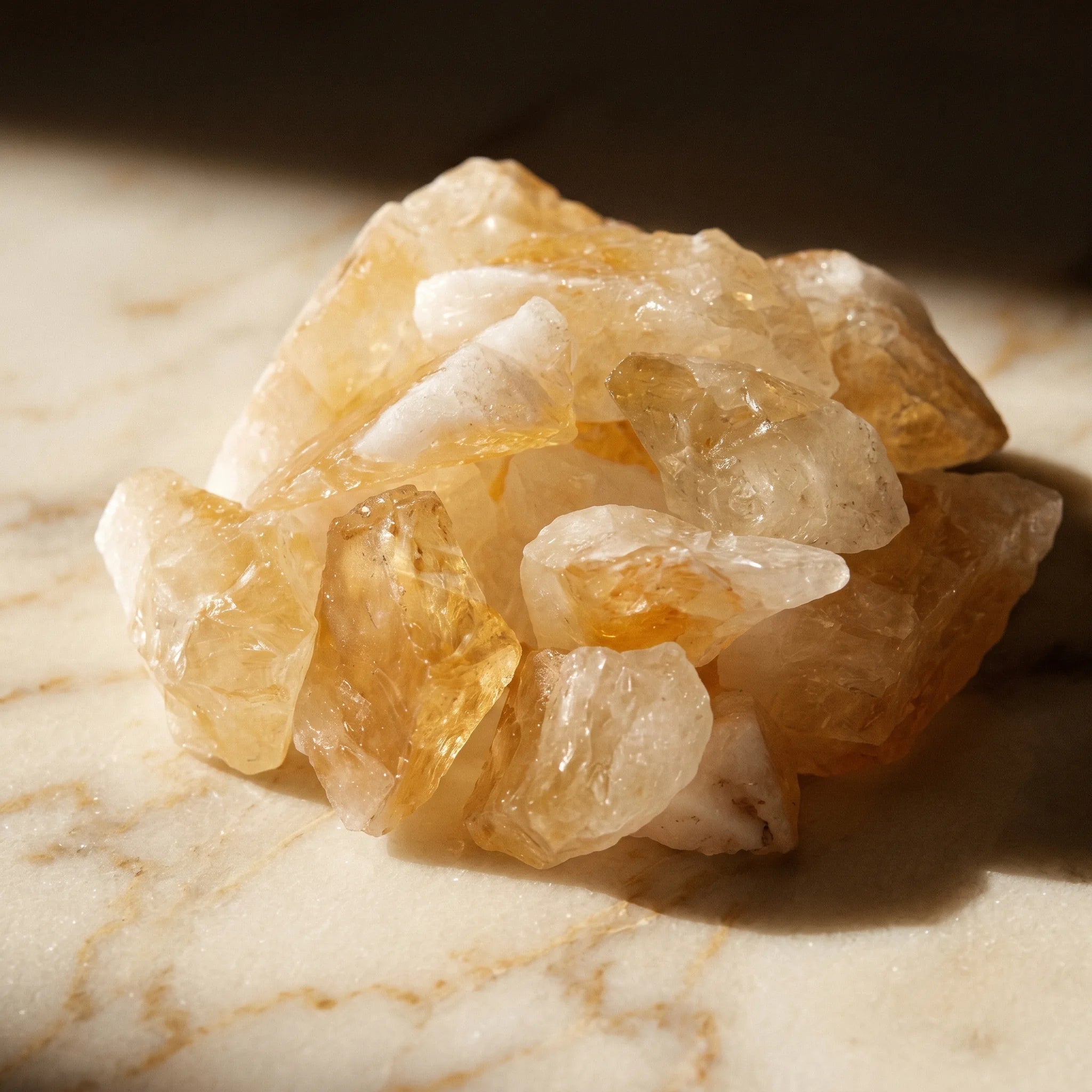 La Citrine Naturelle — Pierre solaire du jaune doré — détail matière · AURÆN Pierres d'Âme