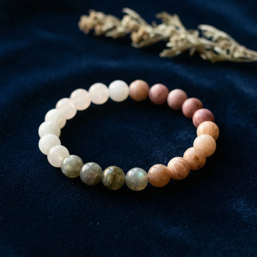 L'Étreinte — Bracelet d'amour de soi — vue principale · AURÆN Pierres d'Âme
