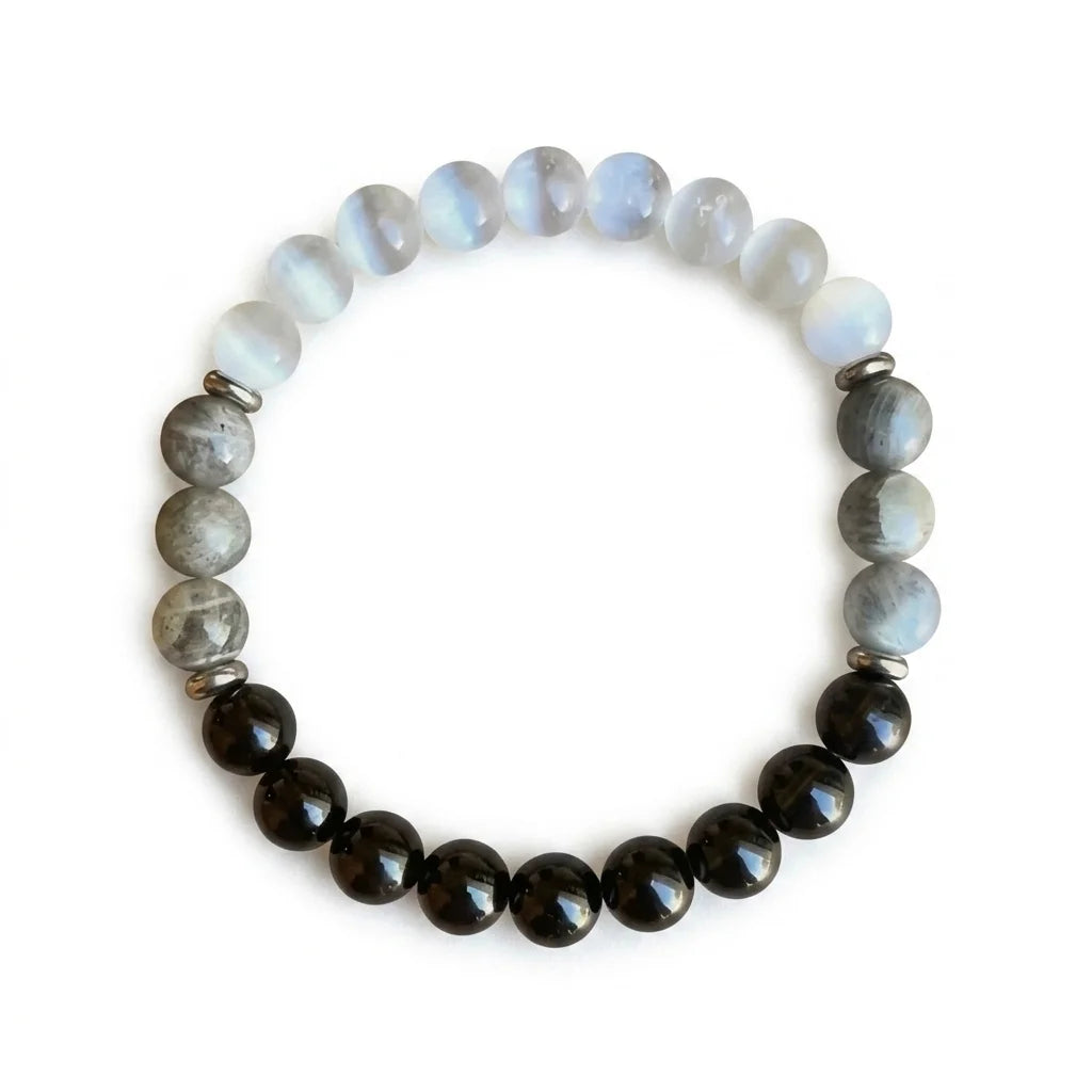 Le Bouclier — Bracelet de protection — packshot fond blanc · AURÆN Pierres d'Âme