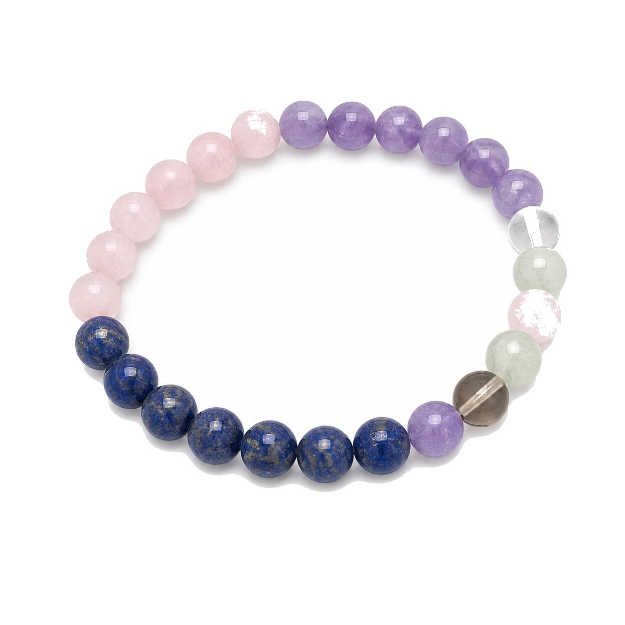 L'Onde — Bracelet d'apaisement (6 pierres tendres) — packshot fond blanc · AURÆN Pierres d'Âme