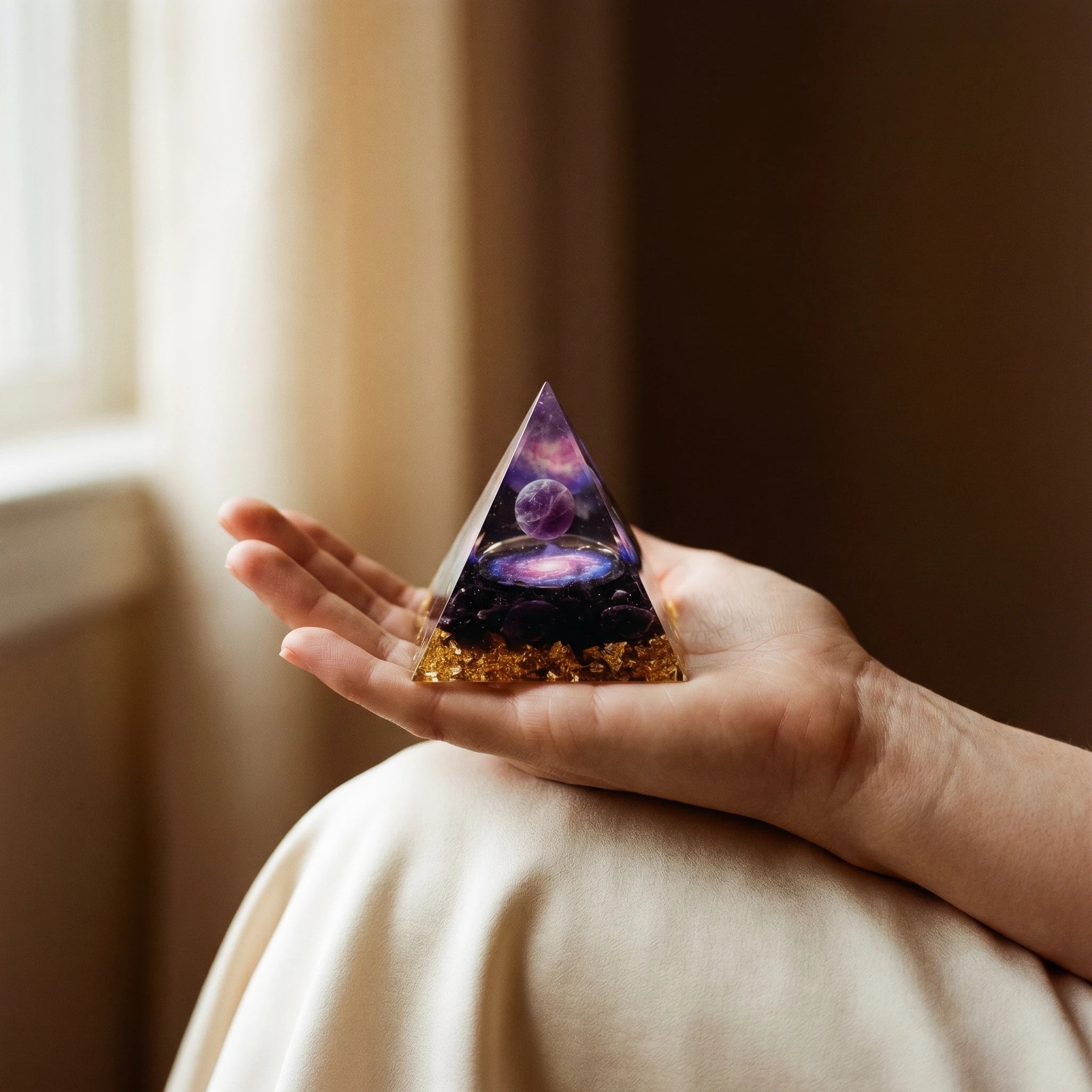 La Pyramide d'Améthyste — pierre brute violette pour l'autel — porté · AURÆN Pierres d'Âme