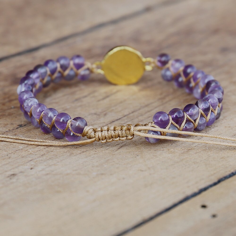 Bracelet améthyste — chakra coronal lithothérapie