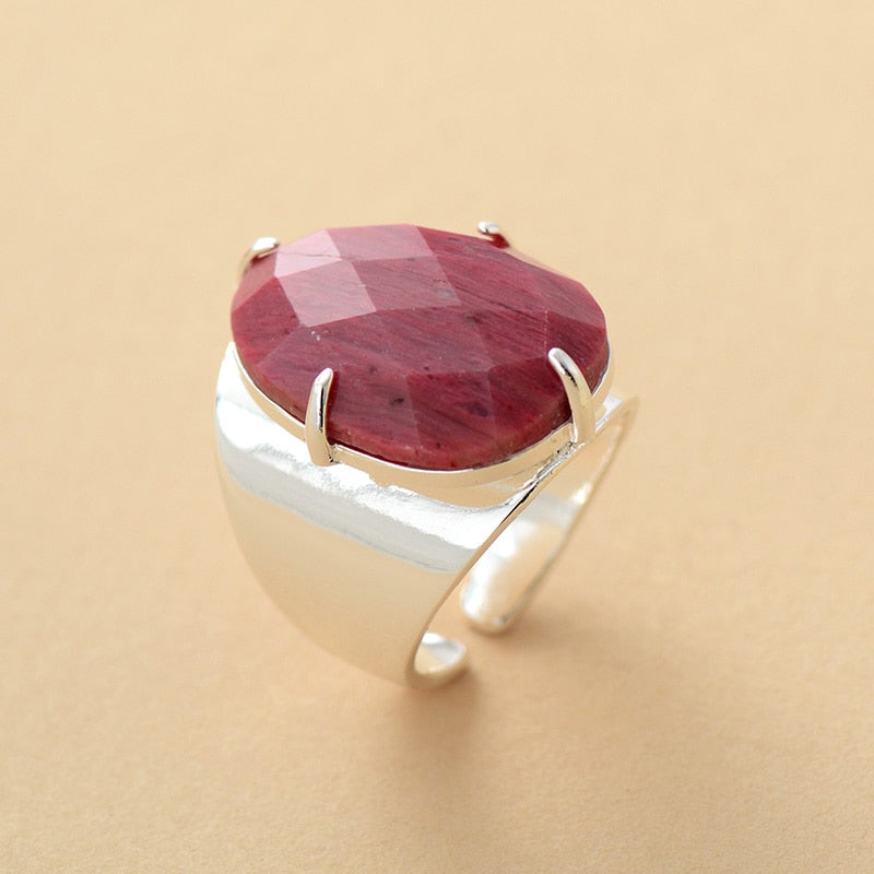 Bague rhodonite — pierre du cœur et réconciliation