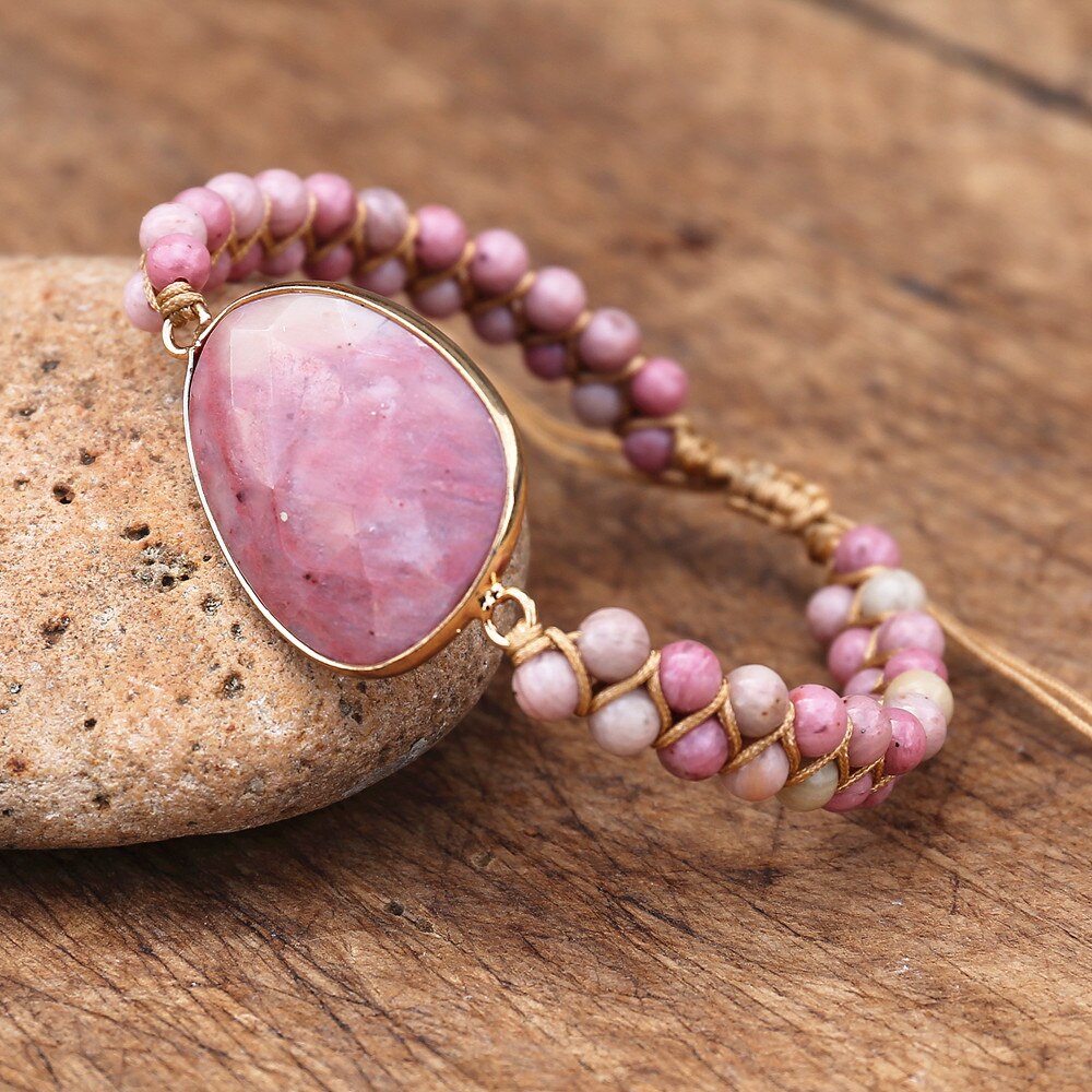La Rhodonite — Bracelet pierre rose du pardon | AURÆN