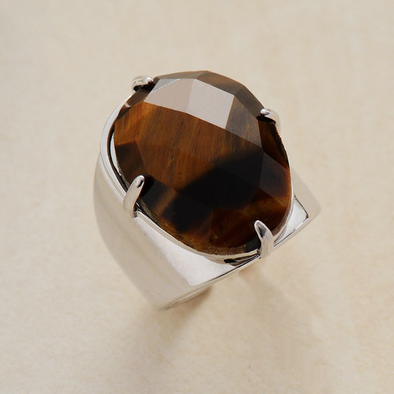 Bague œil de tigre — pierre du courage et décision
