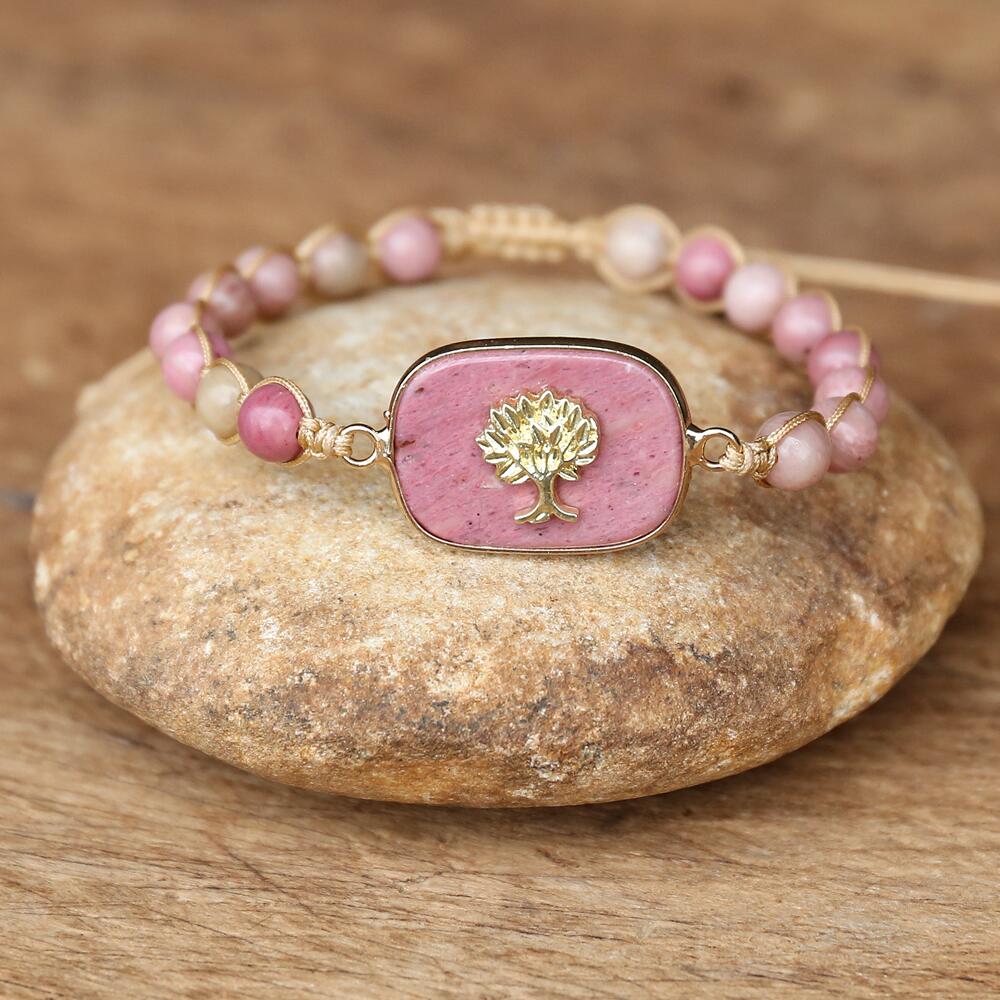 L'Arbre de Vie Rose — bracelet rhodonite AURÆN