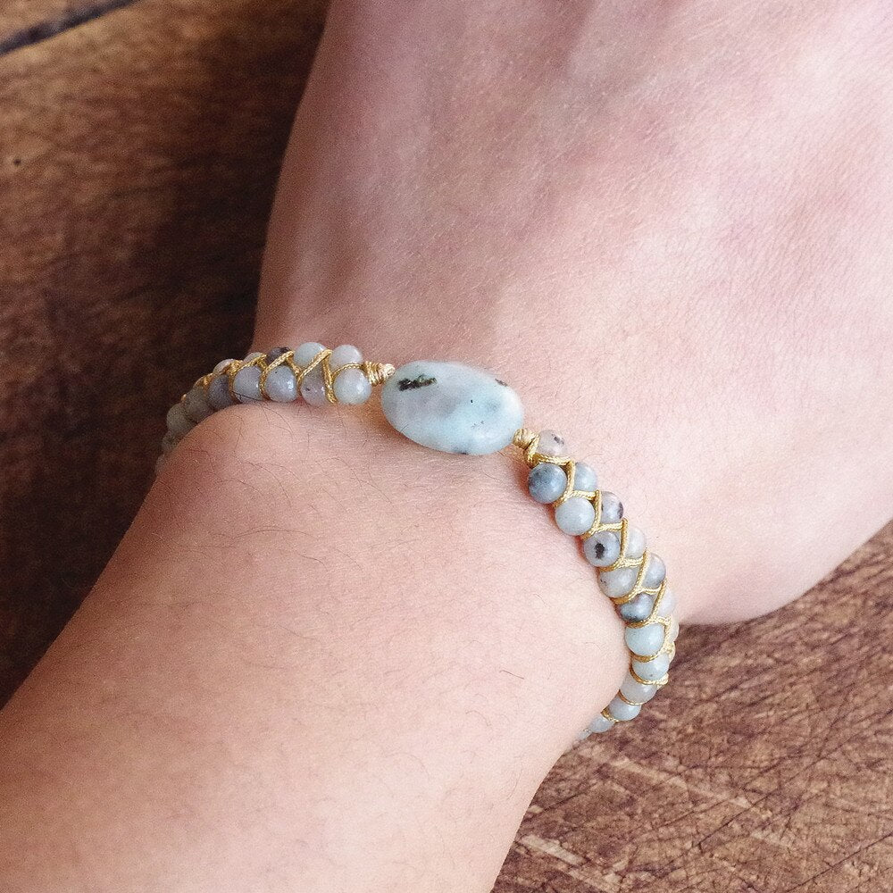 Le Jaspe Bleu — bracelet calme céleste AURÆN