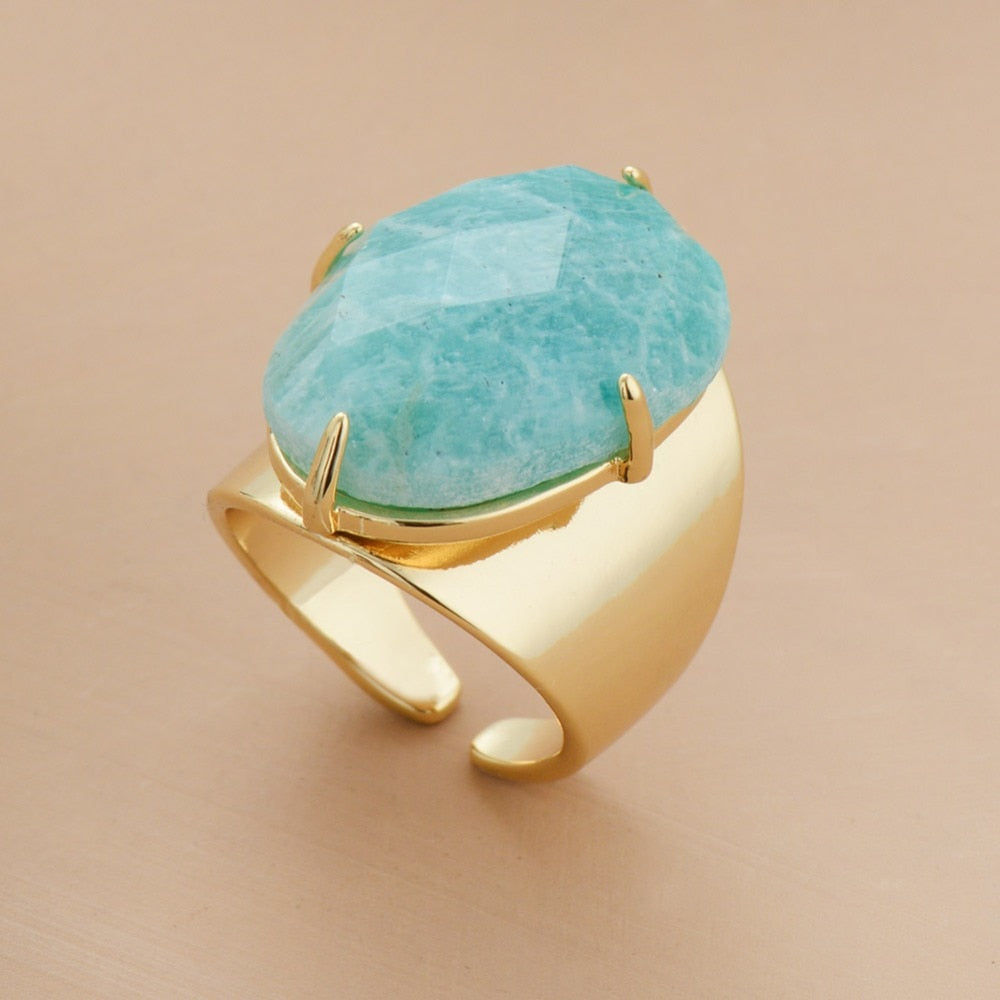 L'Amazonite au Doigt — Bague pierre verte | AURÆN