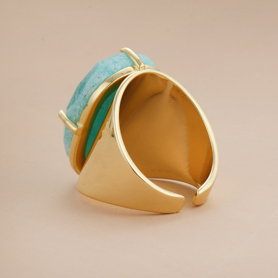 Bague amazonite — chakra de la gorge expression