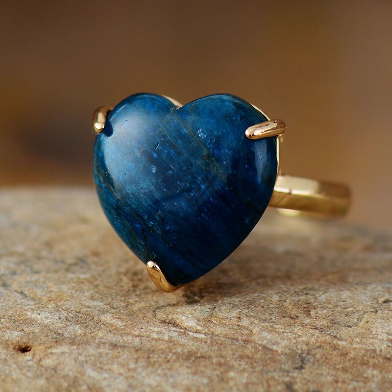 Le Cœur Turquoise — Bague apatite cœur | AURÆN
