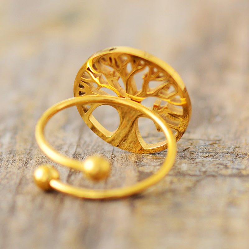 Bague arbre de vie — détail branches gravure