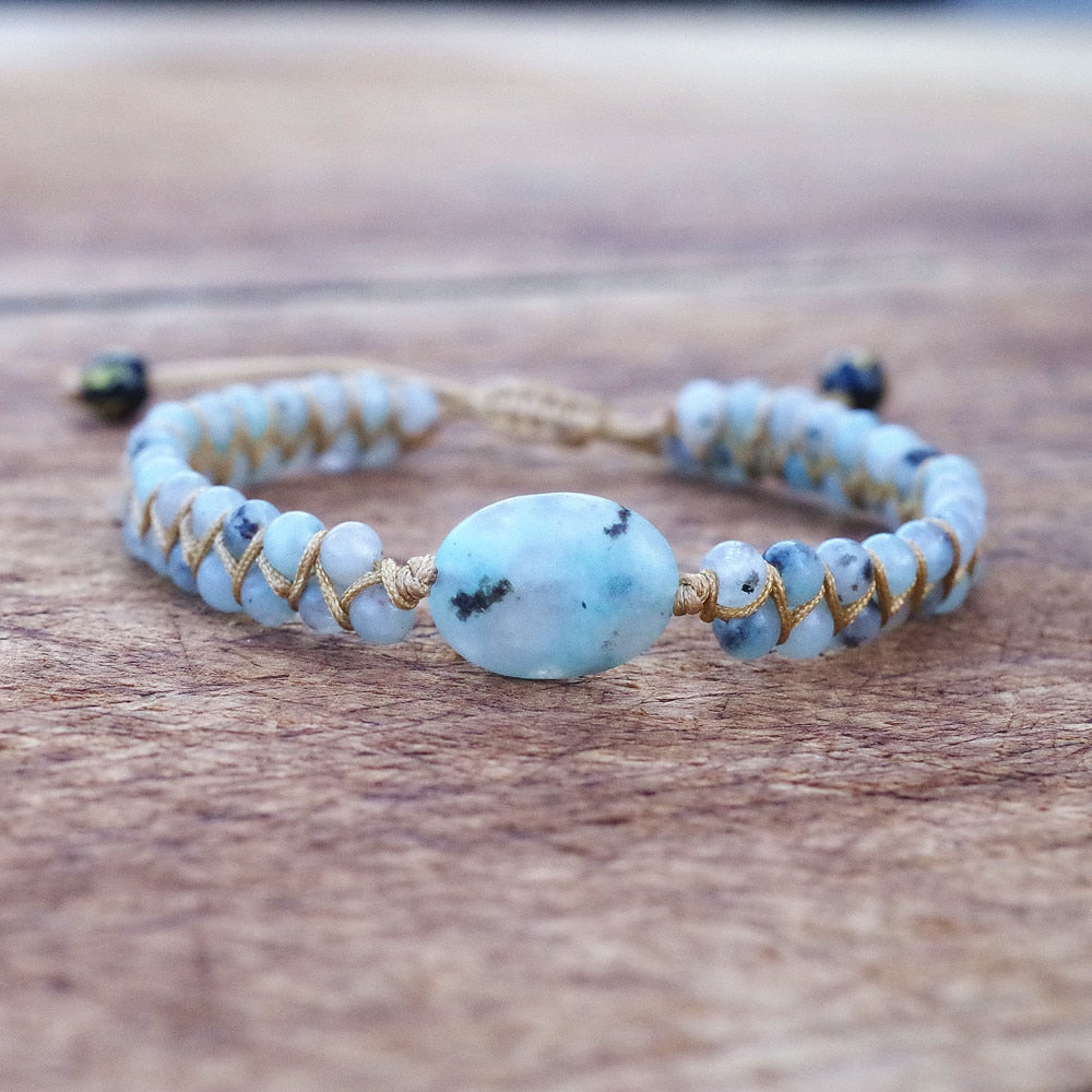 Le Jaspe Bleu — Bracelet pierre du ciel paisible | AURÆN