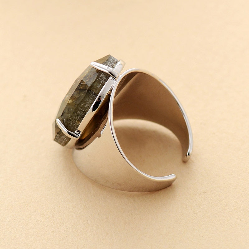 Bague labradorite — pierre protection des énergies