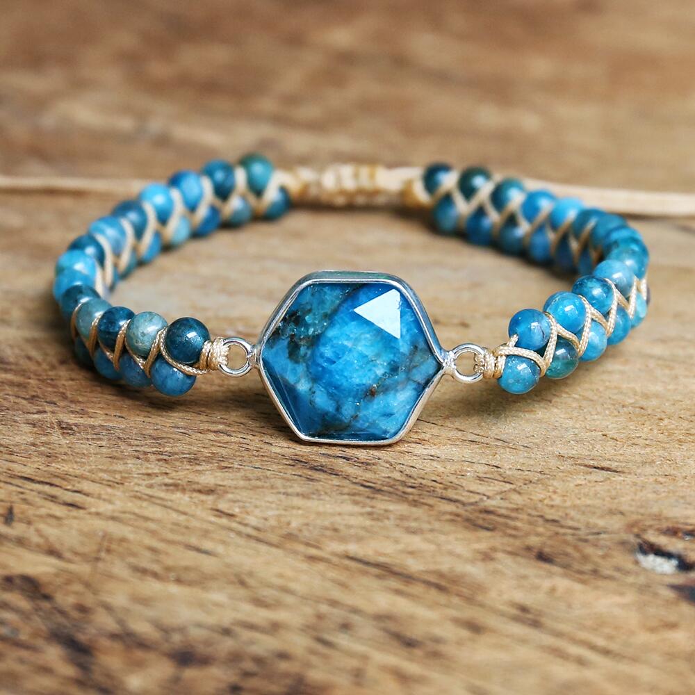 L'Apatite — Bracelet pierre bleu turquoise | AURÆN