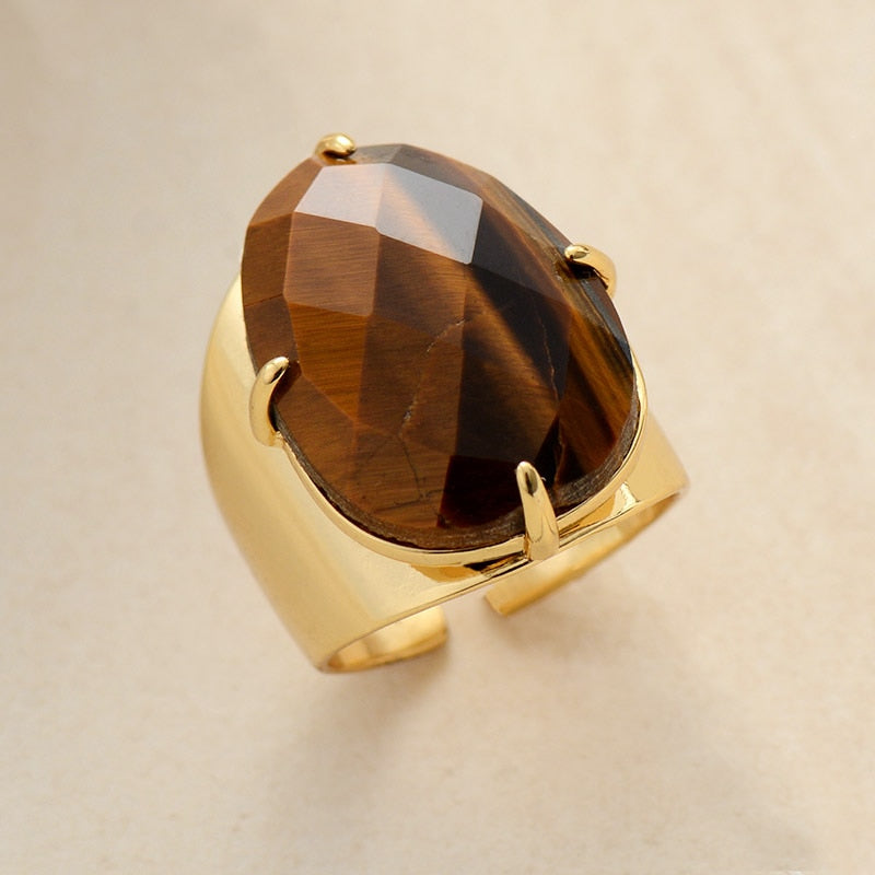 L'Œil de Tigre au Doigt — Bague pierre du courage | AURÆN