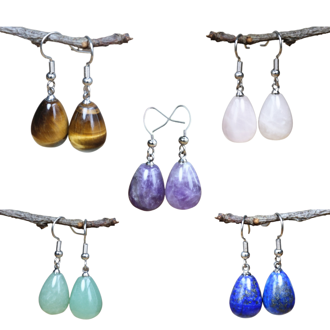 La Goutte Minérale — Boucles d'oreilles goutte en pierres | AURÆN