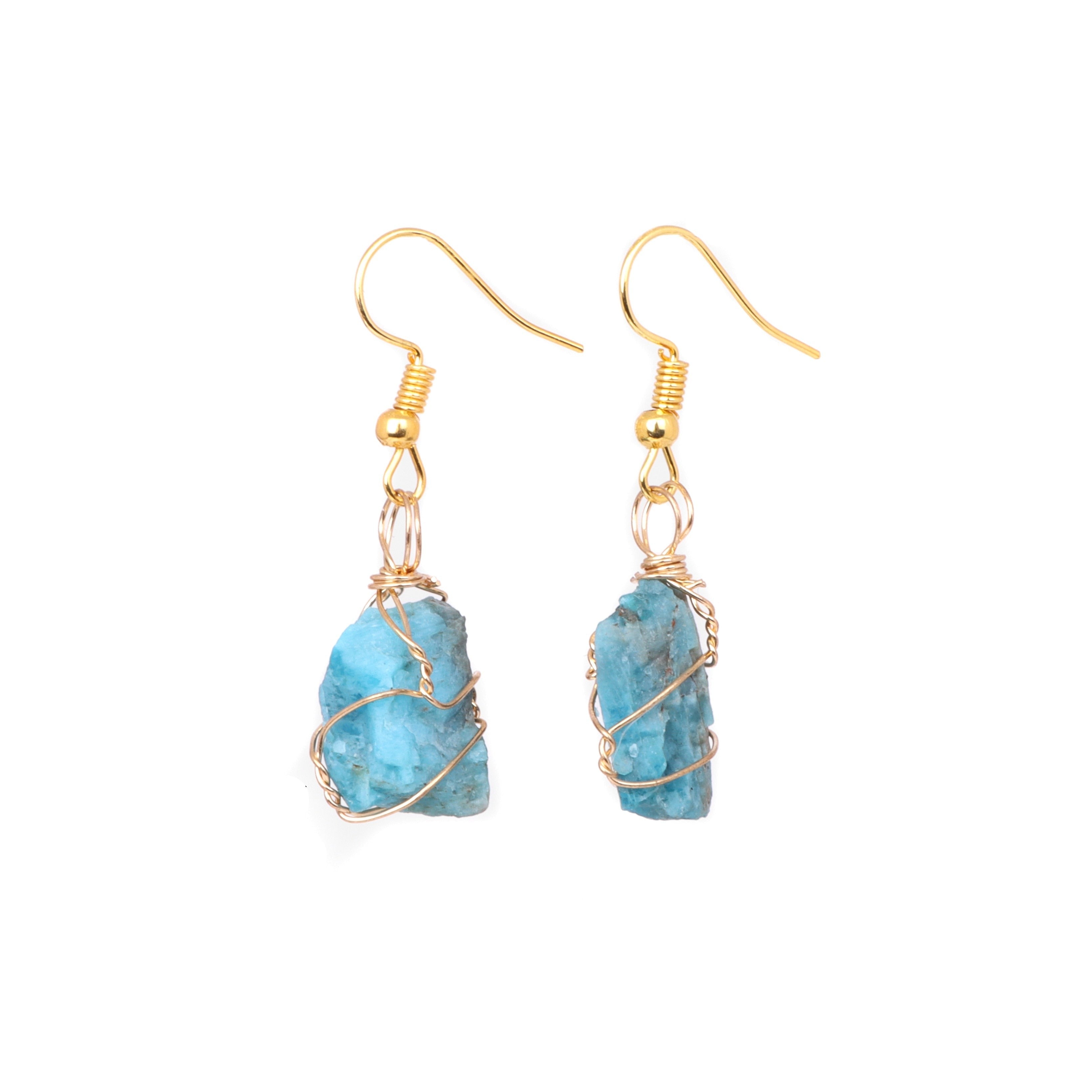 Boucles pendantes brutes — pierres brutes suspendues