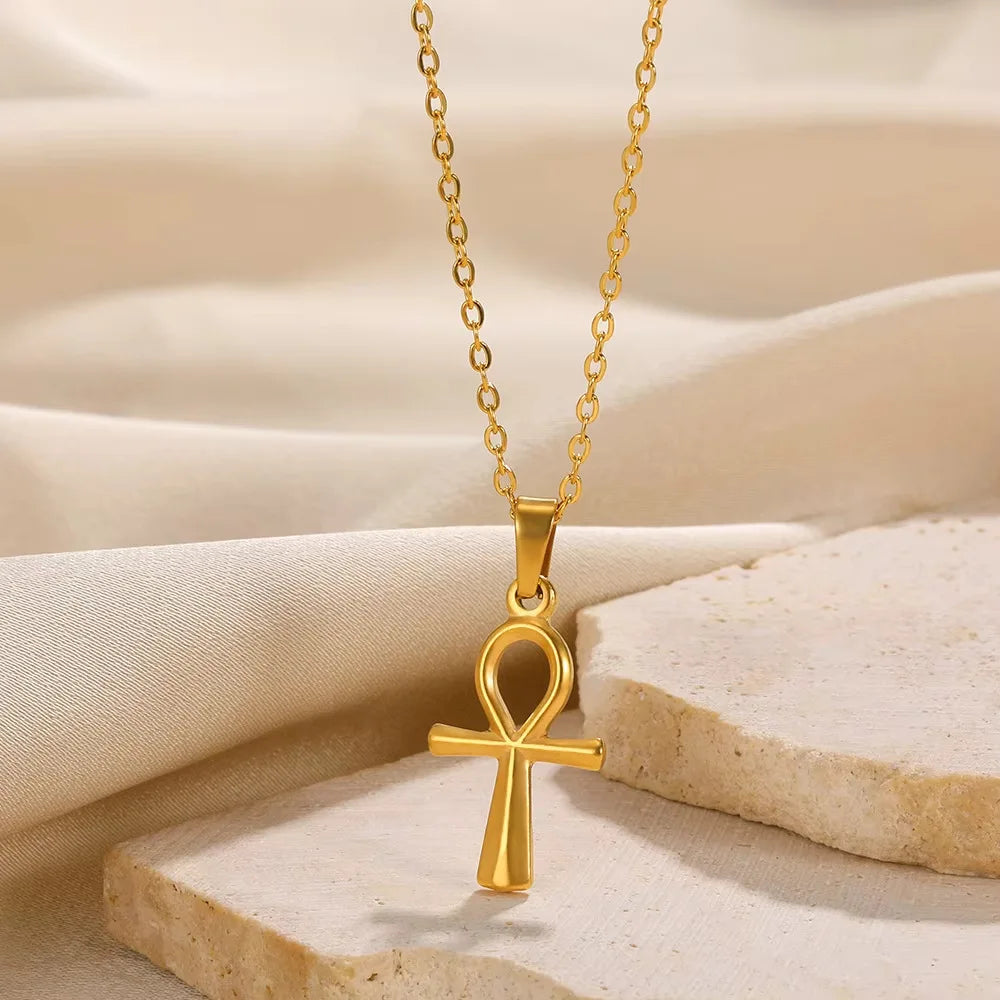 La Croix de Vie — Pendentif Ankh égyptien acier inoxydable (2 finitions)