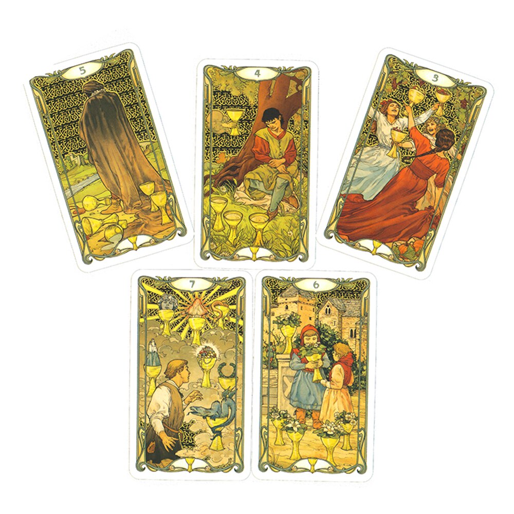 Tarot Art Nouveau — illustrations dorées Belle Époque