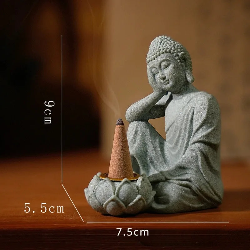 Le Veilleur — Statue Bouddha porte-encens zen