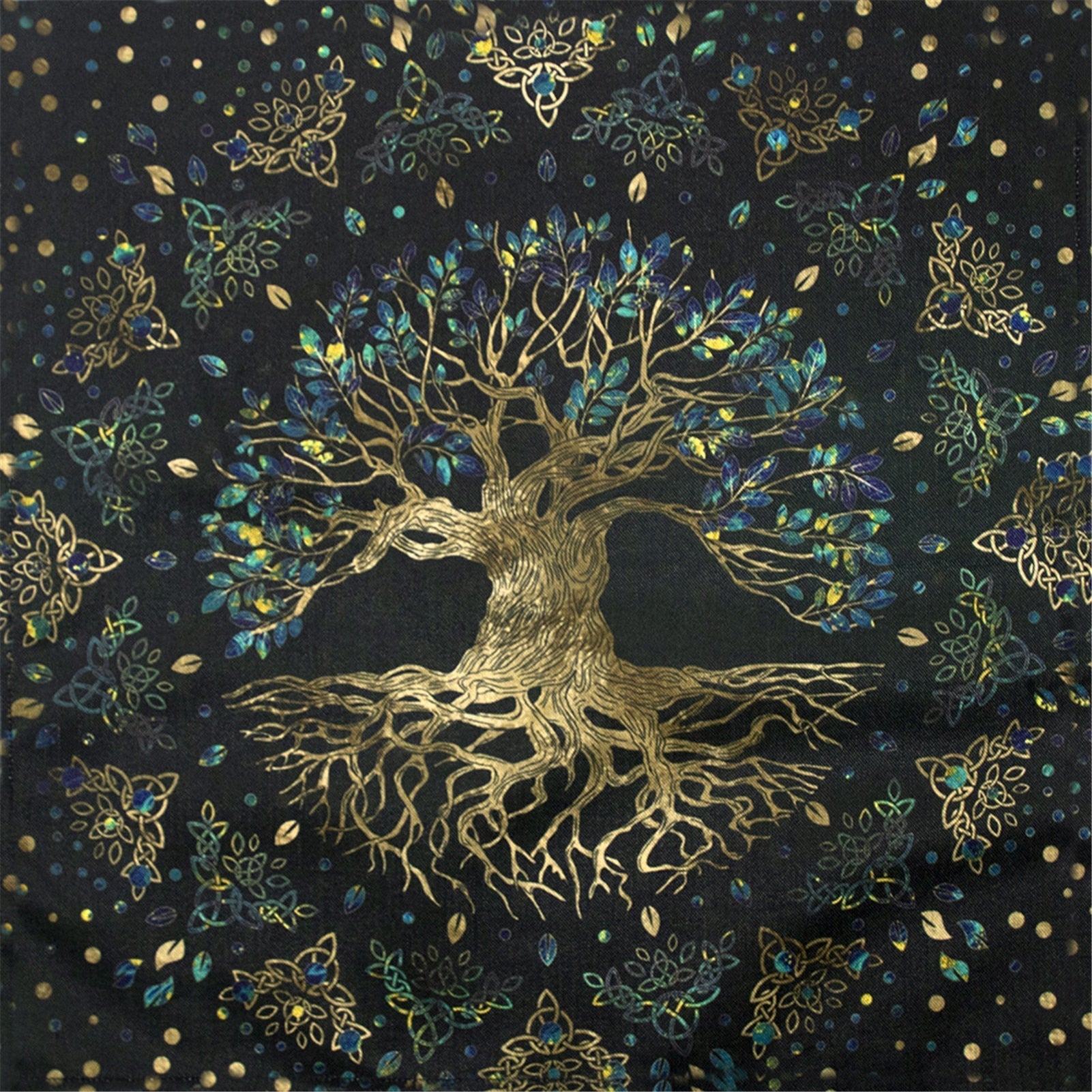 Tapis tarot velours — pentagrammes lune triple symboles
