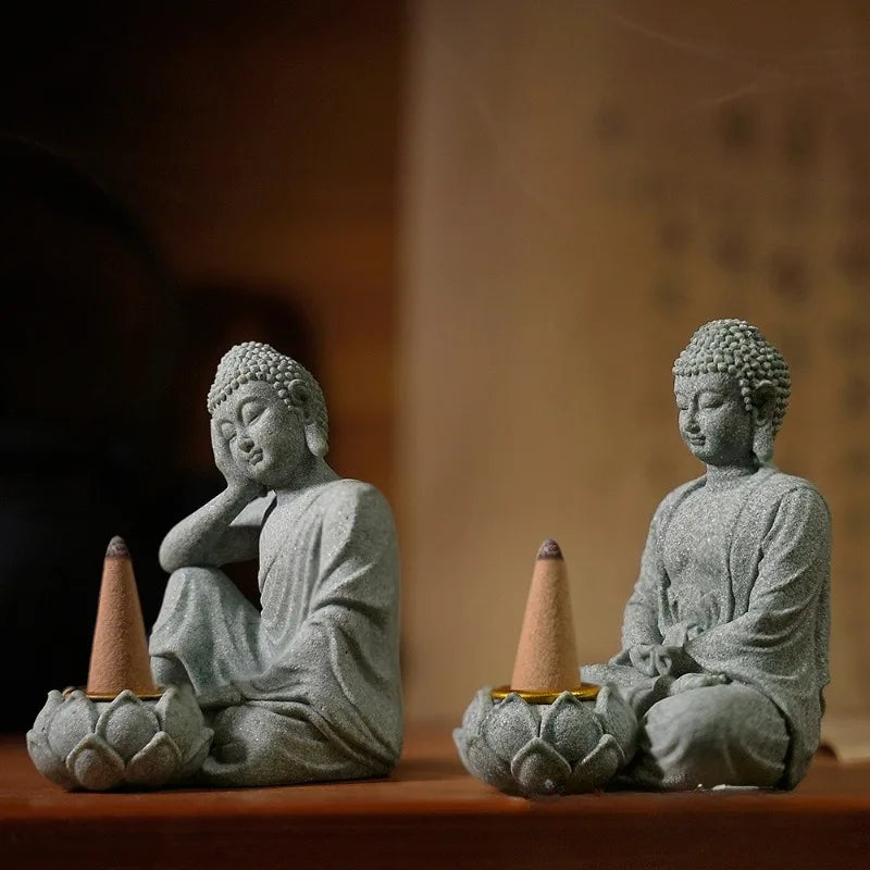 Le Veilleur — Statue Bouddha porte-encens zen