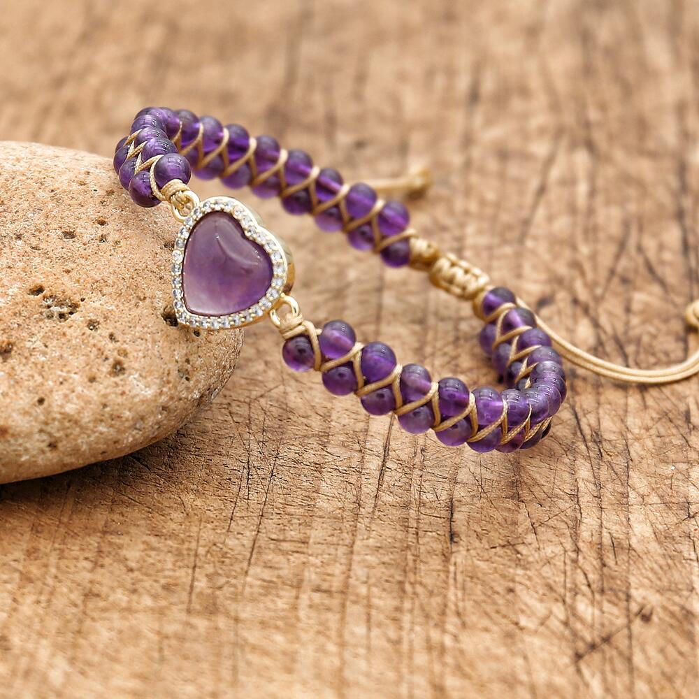 Bracelet améthyste pendentif — bijou rituel féminin