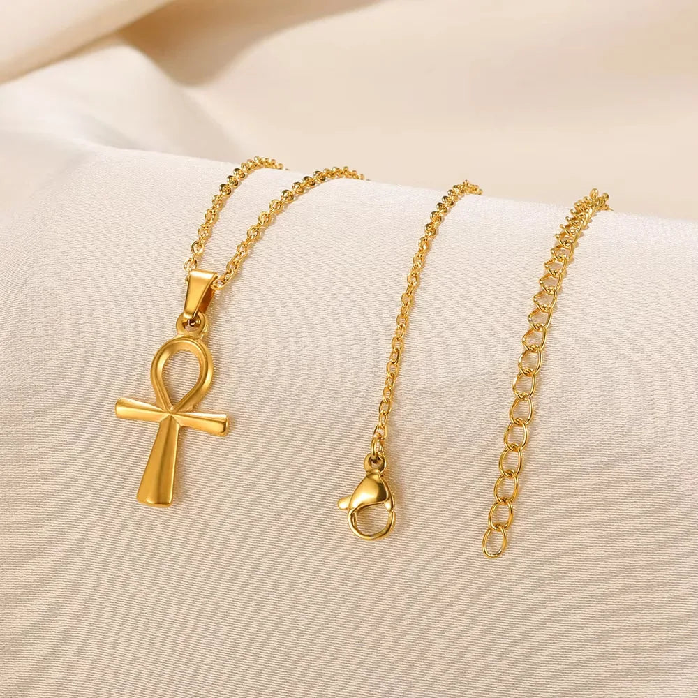 La Croix de Vie — Pendentif Ankh égyptien acier inoxydable (2 finitions)