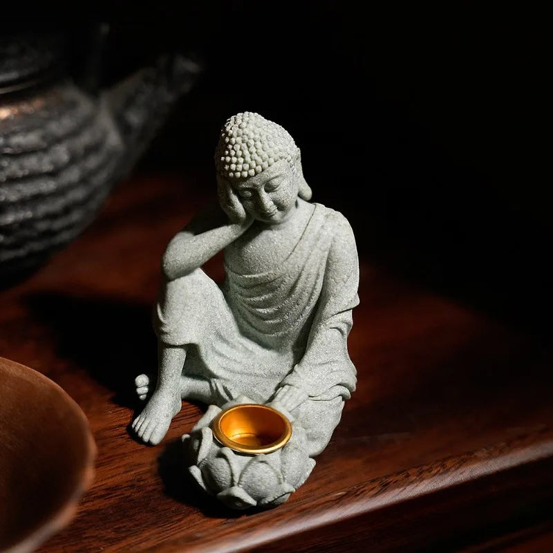 Le Veilleur — Statue Bouddha porte-encens zen