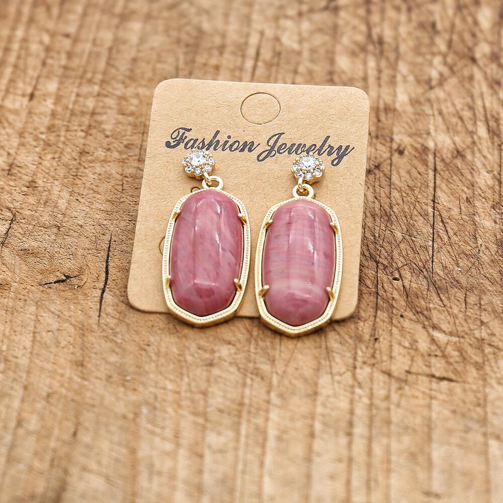 Boucles rhodonite — chakra du cœur lithothérapie