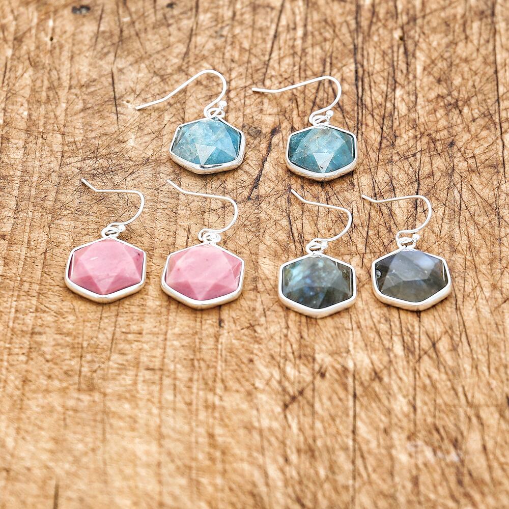 Les Géométriques — Boucles d'oreilles formes en pierres | AURÆN