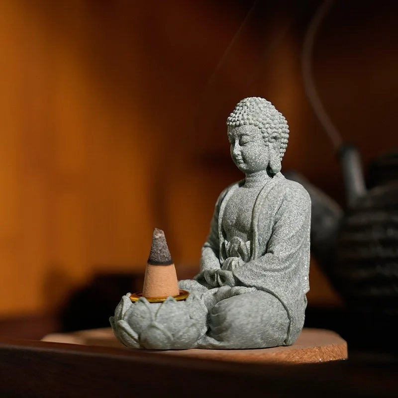 Le Veilleur — Statue Bouddha porte-encens zen