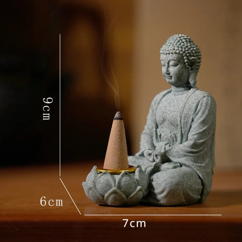 Le Veilleur — Statue Bouddha porte-encens zen