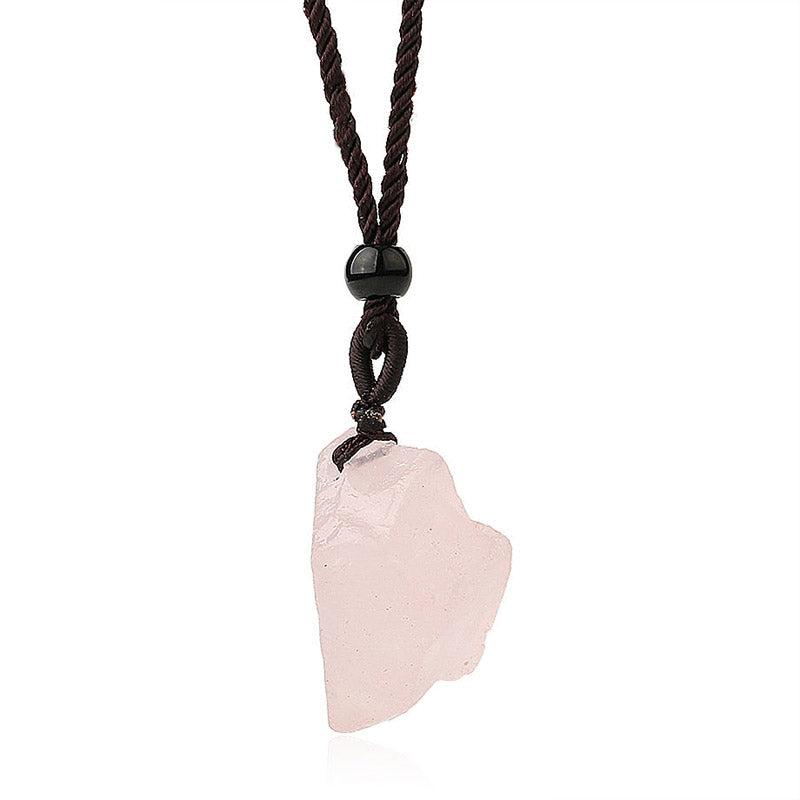 Le Quartz Rose Brut — Collier pendentif quartz rose brut | AURÆN