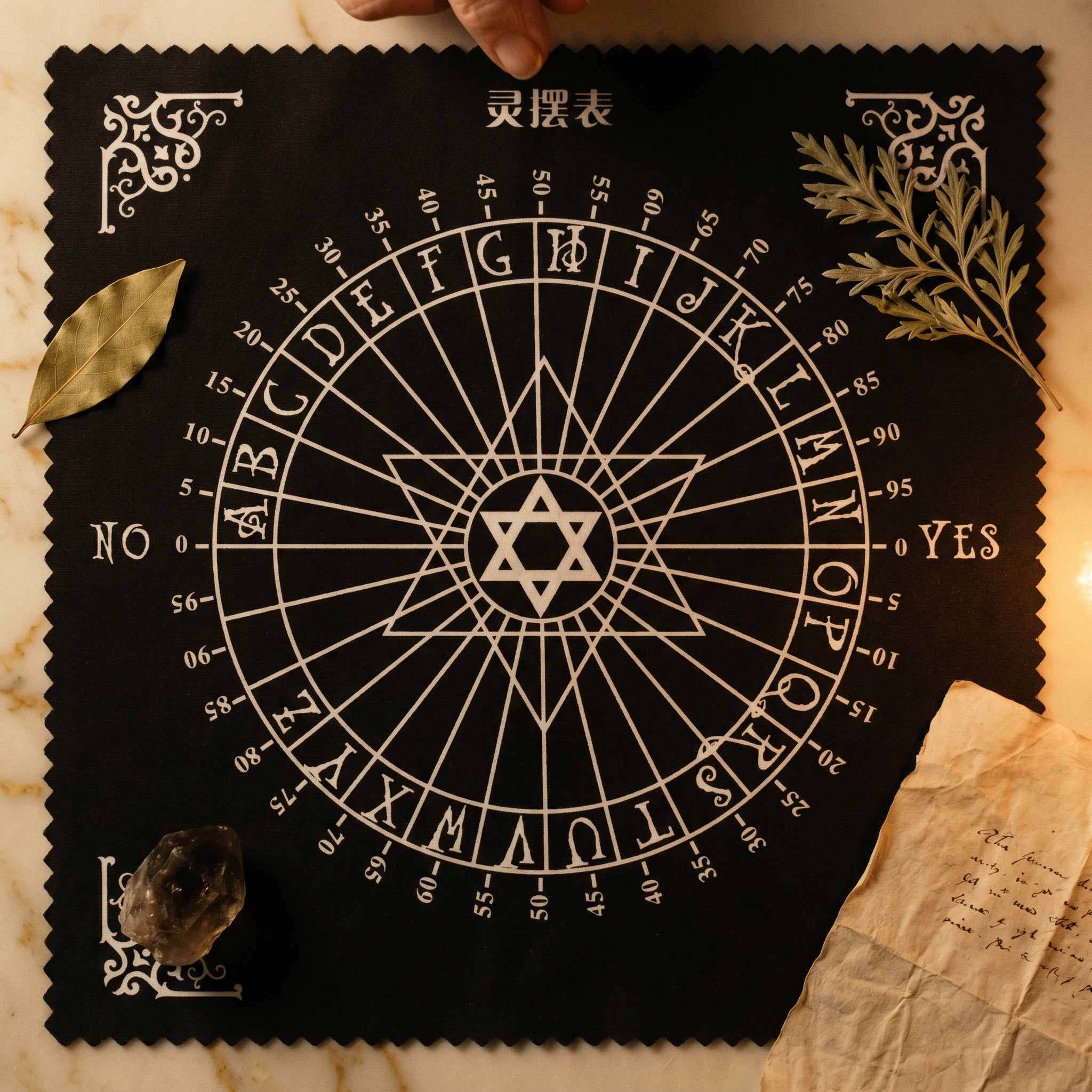 Le Plateau — Tapis de radiesthésie complet — mise en scène rituelle · AURÆN Objets Sacrés