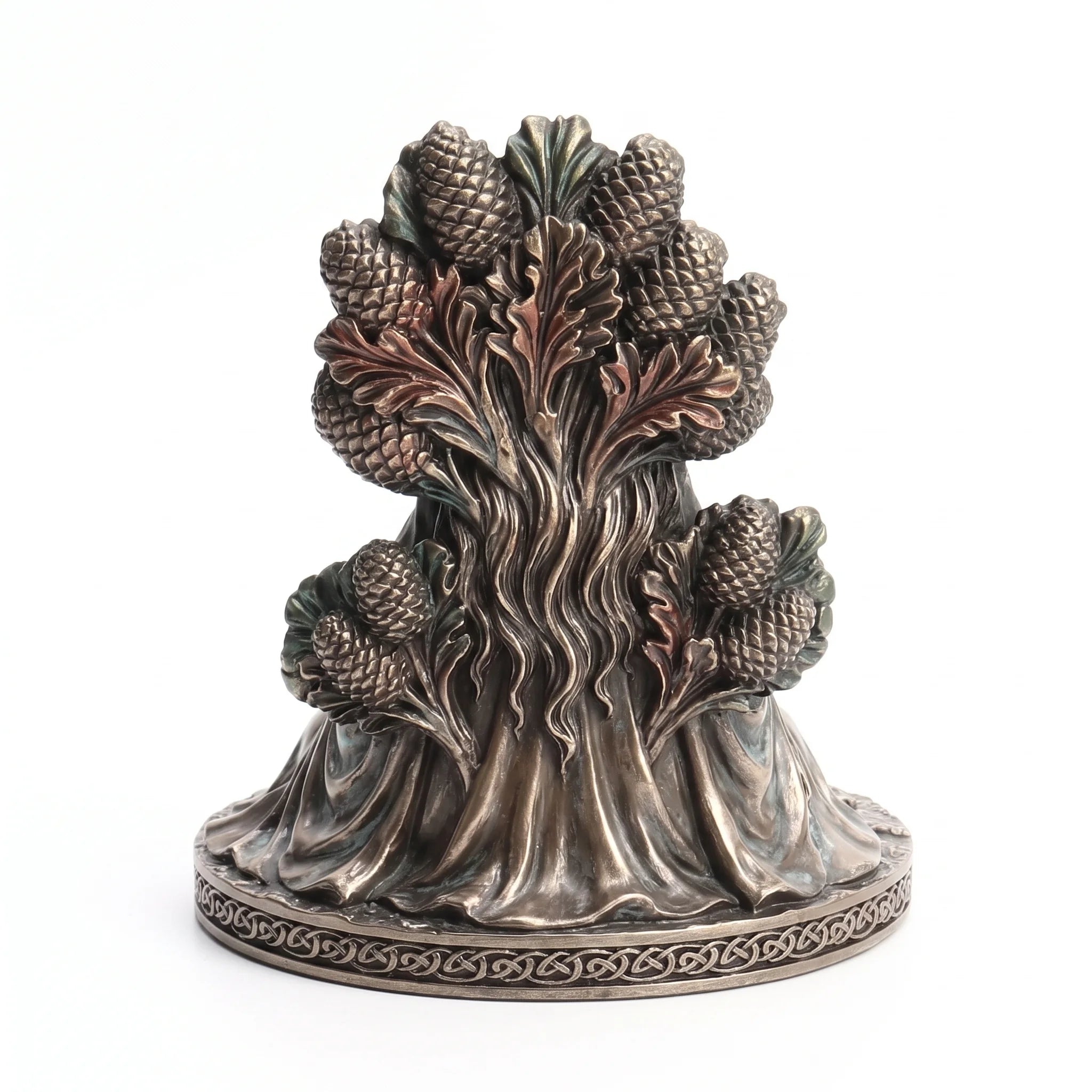 Statuette déesse celtique Danu porte-bougie, vue de dos montrant l'arbre sculpté · La Déesse & le Dieu Celtiques AURÆN